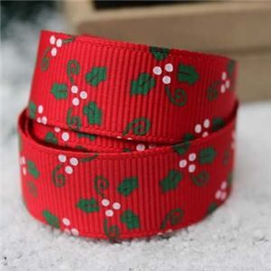 Go Grosgrain - Holly Red/Green